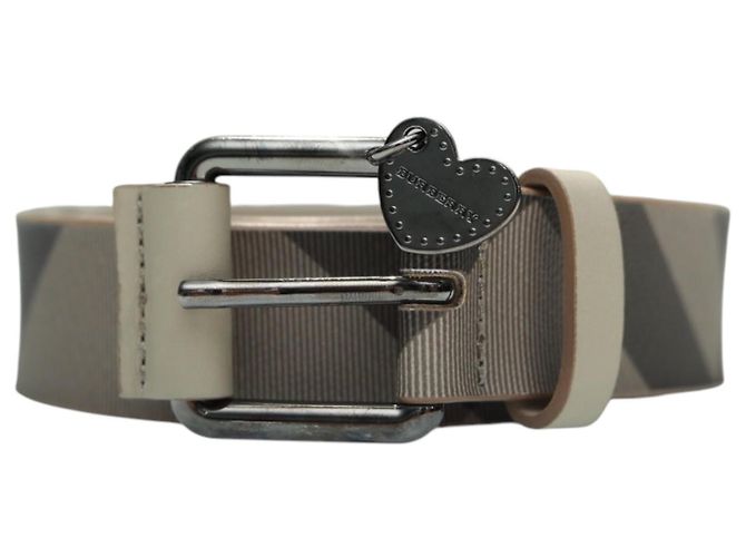Burberry Beige Nova Check Heart beschichteter Canvas- und Leder-Gürtel mit Schnalle Größe 40/100 - Ansicht 3
