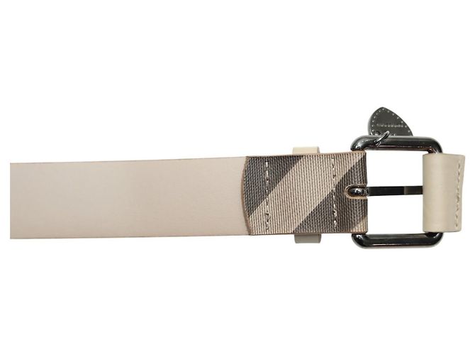 Burberry Beige Nova Check Heart beschichteter Canvas- und Leder-Gürtel mit Schnalle Größe 40/100 - Ansicht 6