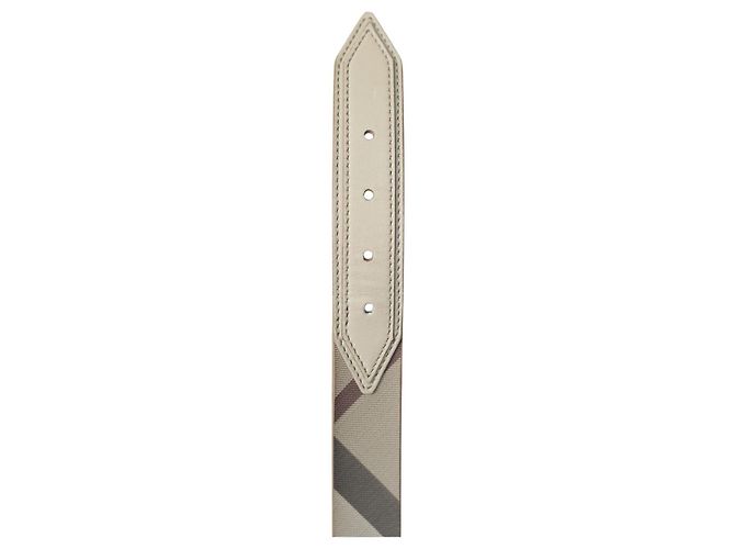 Burberry Beige Nova Check Heart beschichteter Canvas- und Leder-Gürtel mit Schnalle Größe 40/100 - Ansicht 8