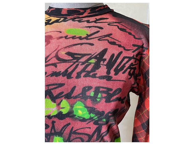 Jean Paul Gaultier Top in rete multicolore stile Andy Warhol - vista 2