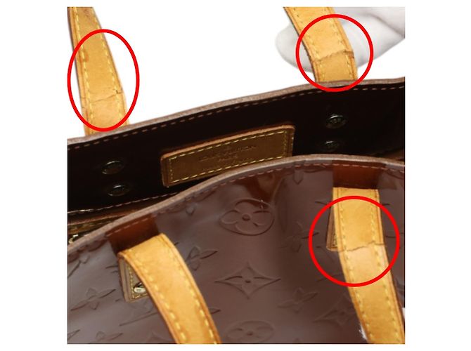 Borsa Louis Vuitton Reed PM Vernis Mini Bronzo - vista 15