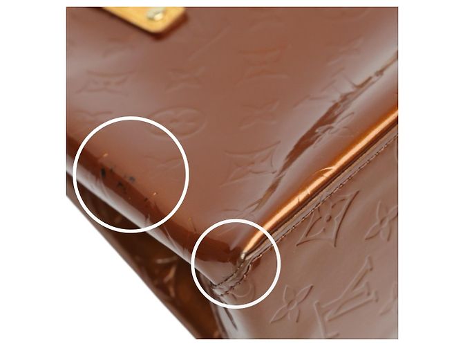 Borsa Louis Vuitton Reed PM Vernis Mini Bronzo - vista 9