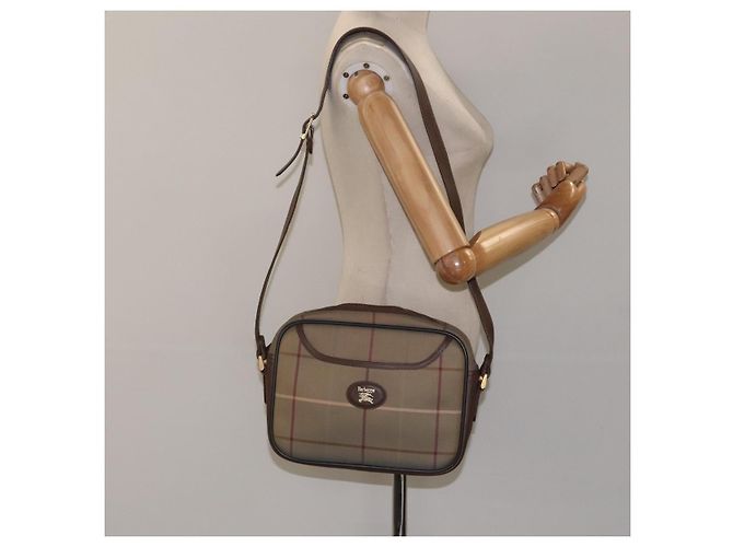 Autre Marque Borsa a Spalla Burberrys Nova Check in Tela Beige Oro Auth bs24660 D'oro - vista 22
