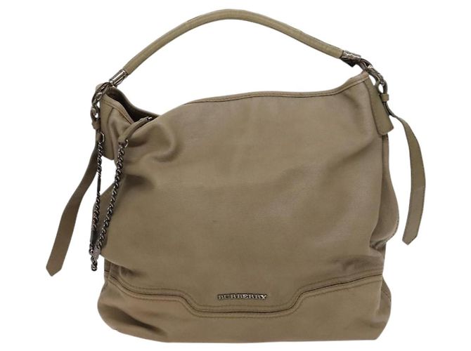 Borsa a Spalla in Pelle Beige Auth 119364 di BURBERRY - vista 13
