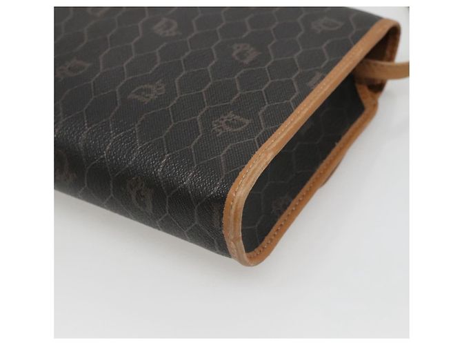 Borsa a spalla in tela a nido d'ape Christian Dior PVC nera e dorata Auth sw452 Nero D'oro - vista 15