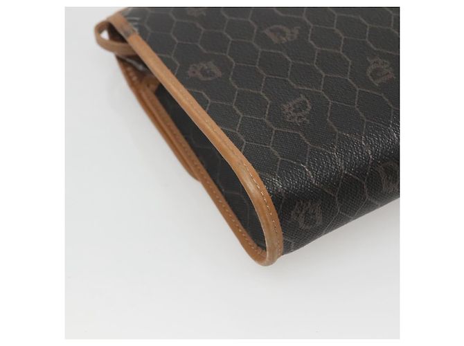 Borsa a spalla in tela a nido d'ape Christian Dior PVC nera e dorata Auth sw452 Nero D'oro - vista 16