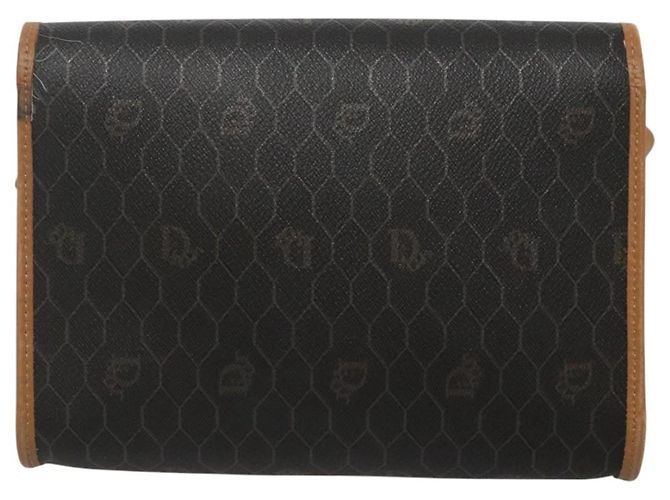 Borsa a spalla in tela a nido d'ape Christian Dior PVC nera e dorata Auth sw452 Nero D'oro - vista 2