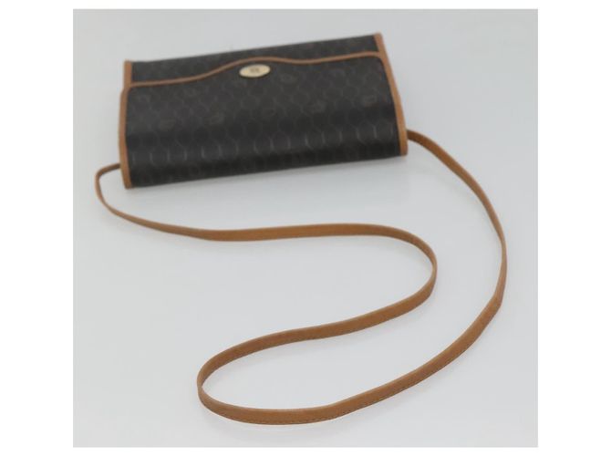 Borsa a spalla in tela a nido d'ape Christian Dior PVC nera e dorata Auth sw452 Nero D'oro - vista 7