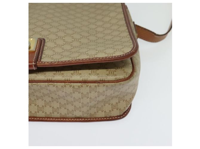 Céline Borsa a spalla in tela Macadam CELINE PVC beige oro Auth 120907 D'oro - vista 14