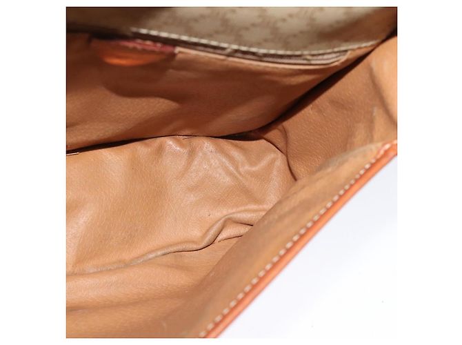 Céline Borsa a spalla in tela Macadam CELINE PVC beige oro Auth 120907 D'oro - vista 19
