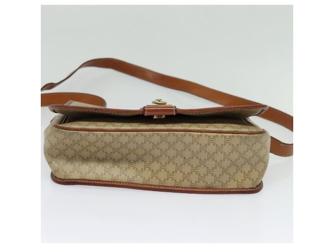 Céline Borsa a spalla in tela Macadam CELINE PVC beige oro Auth 120907 D'oro - vista 5