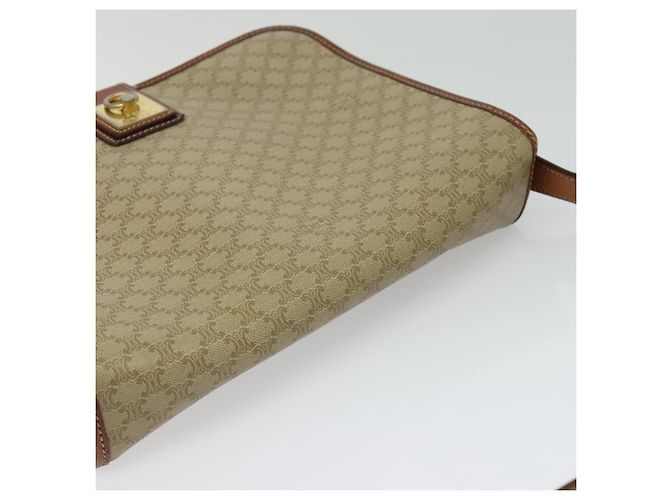 Céline Borsa a spalla in tela Macadam CELINE PVC beige oro Auth 120907 D'oro - vista 6
