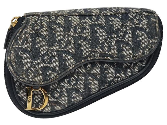 Pochette in tela Trotter Christian Dior Navy Auth 119182 Blu navy - vista 13