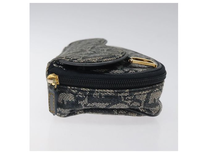 Pochette in tela Trotter Christian Dior Navy Auth 119182 Blu navy - vista 4