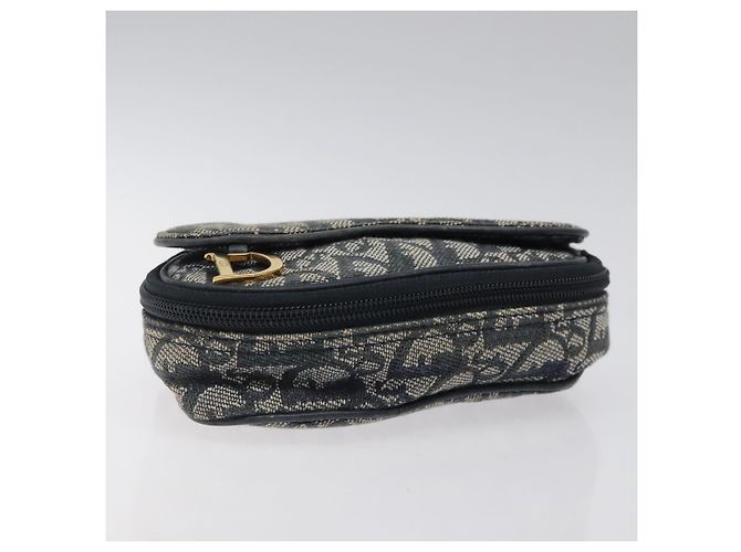 Pochette in tela Trotter Christian Dior Navy Auth 119182 Blu navy - vista 6