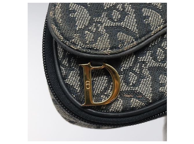 Pochette in tela Trotter Christian Dior Navy Auth 119182 Blu navy - vista 8