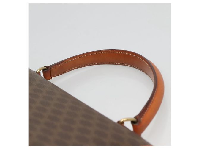 Céline Borsa a mano in tela Macadam CELINE in pelle PVC marrone oro Auth 121702 D'oro - vista 14