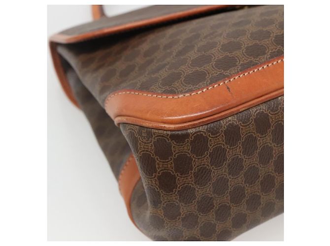 Céline Borsa a mano in tela Macadam CELINE in pelle PVC marrone oro Auth 121702 D'oro - vista 15
