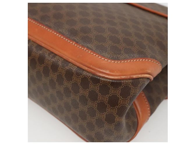 Céline Borsa a mano in tela Macadam CELINE in pelle PVC marrone oro Auth 121702 D'oro - vista 16