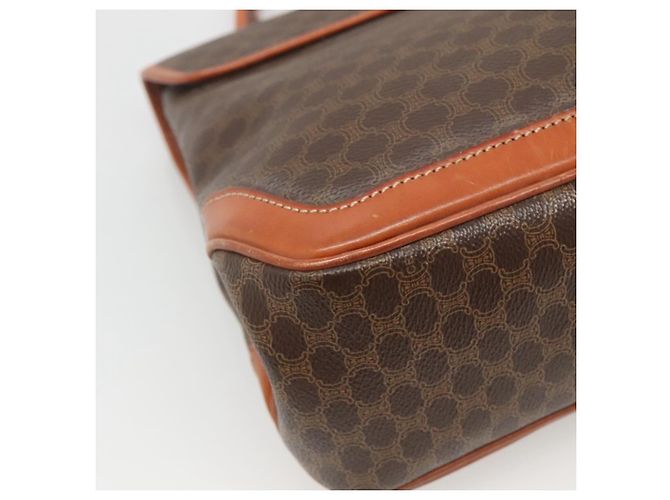 Céline Borsa a mano in tela Macadam CELINE in pelle PVC marrone oro Auth 121702 D'oro - vista 17