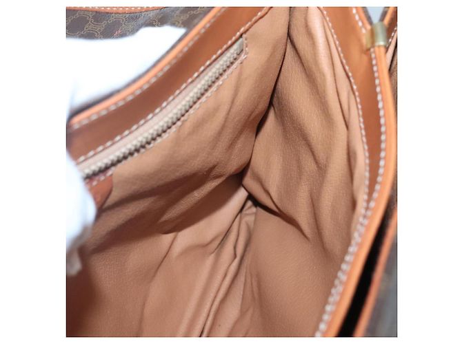 Céline Borsa a mano in tela Macadam CELINE in pelle PVC marrone oro Auth 121702 D'oro - vista 19