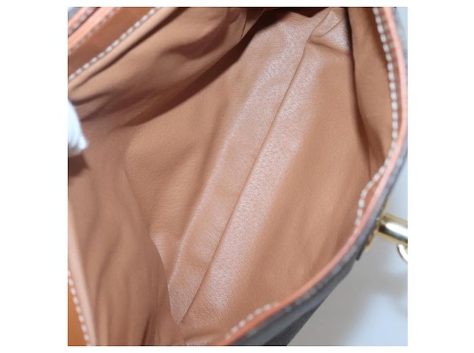 Céline Borsa a mano in tela Macadam CELINE in pelle PVC marrone oro Auth 121702 D'oro - vista 21