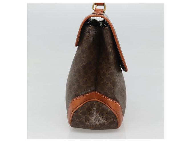 Céline Borsa a mano in tela Macadam CELINE in pelle PVC marrone oro Auth 121702 D'oro - vista 3