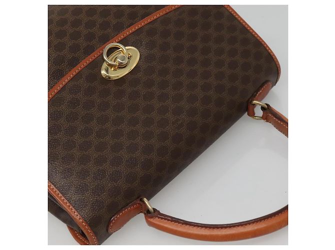 Céline Borsa a mano in tela Macadam CELINE in pelle PVC marrone oro Auth 121702 D'oro - vista 6