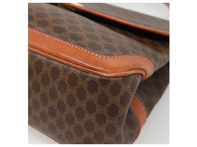 Céline Borsa a mano in tela Macadam CELINE in pelle PVC marrone oro Auth 121702 D'oro - vista 8