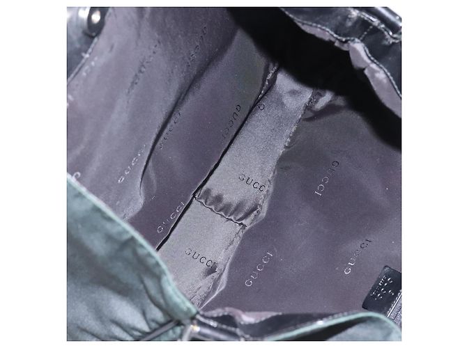 Borsa a mano GUCCI Nylon 2 vie Verde Argento 001 1577 Auth bs24806 - vista 10