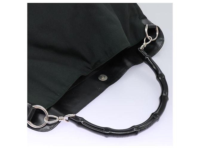 Borsa a mano GUCCI Nylon 2 vie Verde Argento 001 1577 Auth bs24806 - vista 7