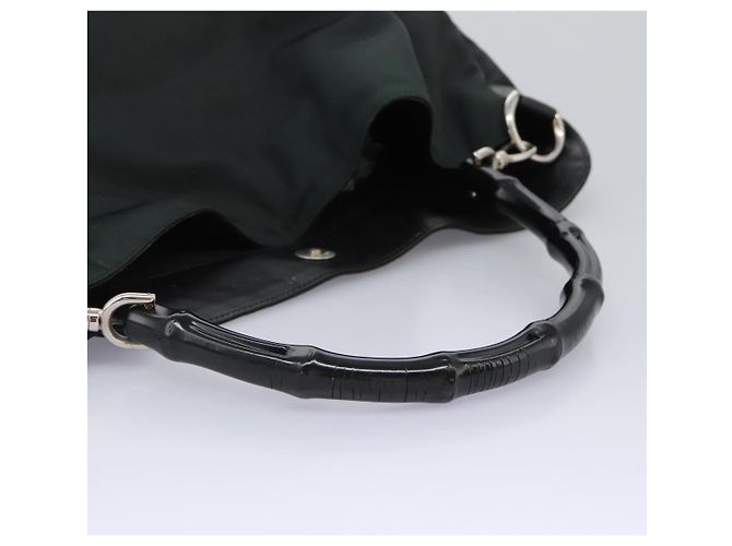 Borsa a mano GUCCI Nylon 2 vie Verde Argento 001 1577 Auth bs24806 - vista 8