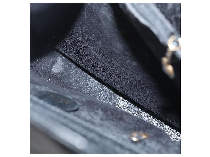 Borsa a Mano GUCCI Bamboo Camoscio Nero Oro 002 0260 Auth ep8789 D'oro - vista 10