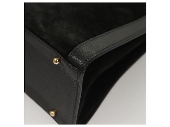 Borsa a Mano GUCCI Bamboo Camoscio Nero Oro 002 0260 Auth ep8789 D'oro - vista 14