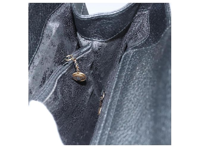Borsa a Mano GUCCI Bamboo Camoscio Nero Oro 002 0260 Auth ep8789 D'oro - vista 19
