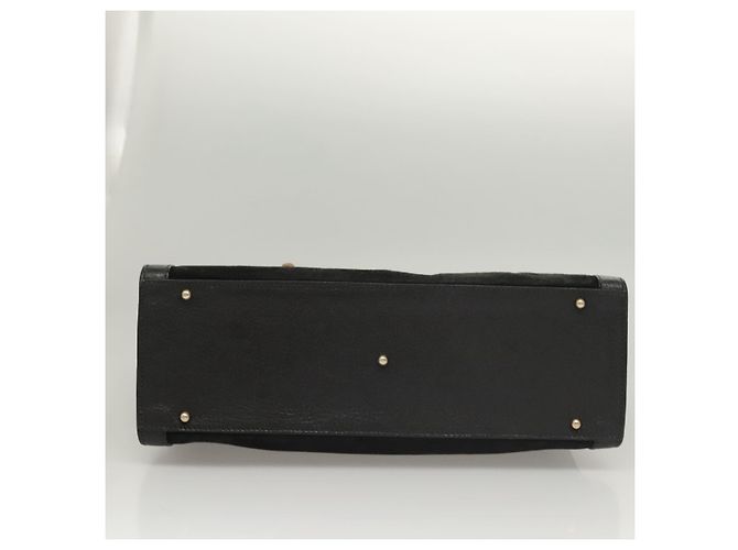 Borsa a Mano GUCCI Bamboo Camoscio Nero Oro 002 0260 Auth ep8789 D'oro - vista 5