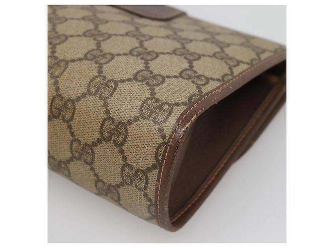 GUCCI GG Supreme Web Sherry Line Borsa PVC Beige Oro 156 01 030 Auth am8209 D'oro - vista 15