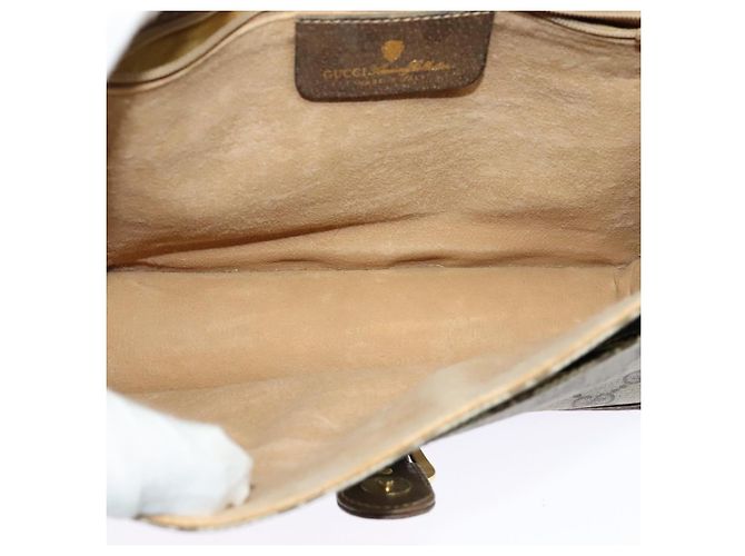 Borsa a spalla GUCCI GG Supreme PVC Beige Oro Auth BA1492 D'oro - vista 10