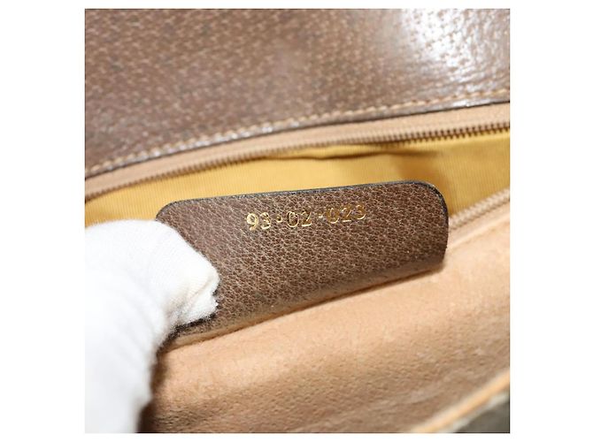 Borsa a spalla GUCCI GG Supreme PVC Beige Oro Auth BA1492 D'oro - vista 12