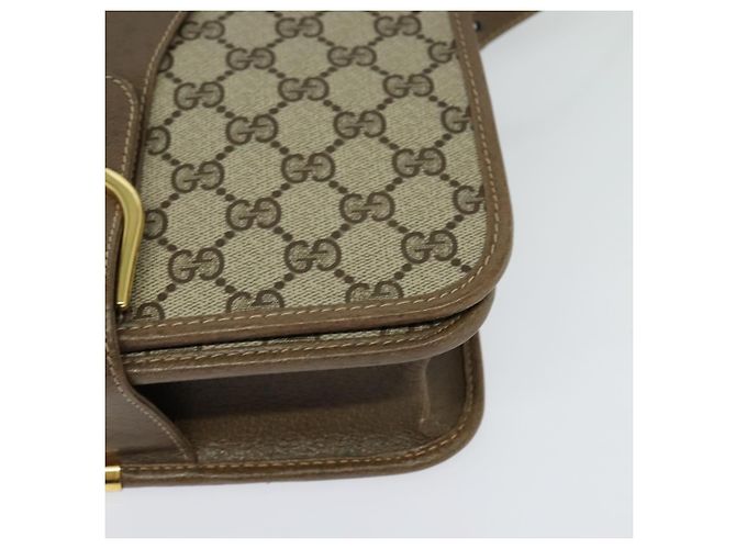 Borsa a spalla GUCCI GG Supreme PVC Beige Oro Auth BA1492 D'oro - vista 15