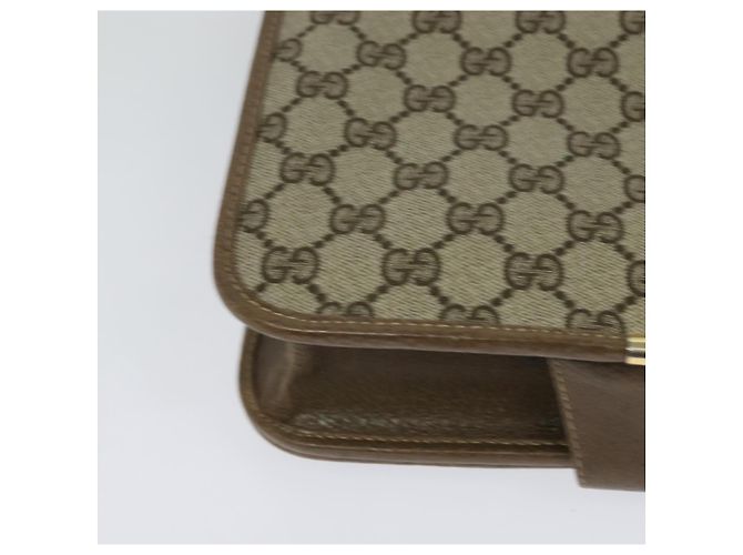 Borsa a spalla GUCCI GG Supreme PVC Beige Oro Auth BA1492 D'oro - vista 16