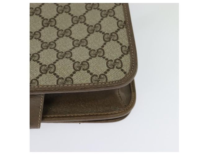 Borsa a spalla GUCCI GG Supreme PVC Beige Oro Auth BA1492 D'oro - vista 17