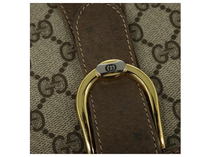 Borsa a spalla GUCCI GG Supreme PVC Beige Oro Auth BA1492 D'oro - vista 18