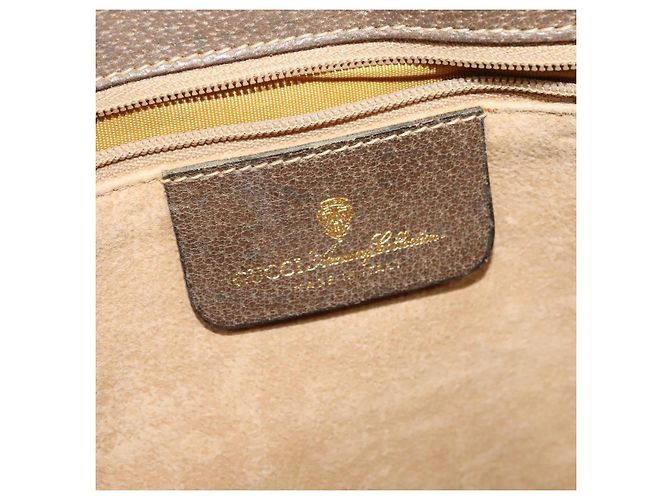 Borsa a spalla GUCCI GG Supreme PVC Beige Oro Auth BA1492 D'oro - vista 19