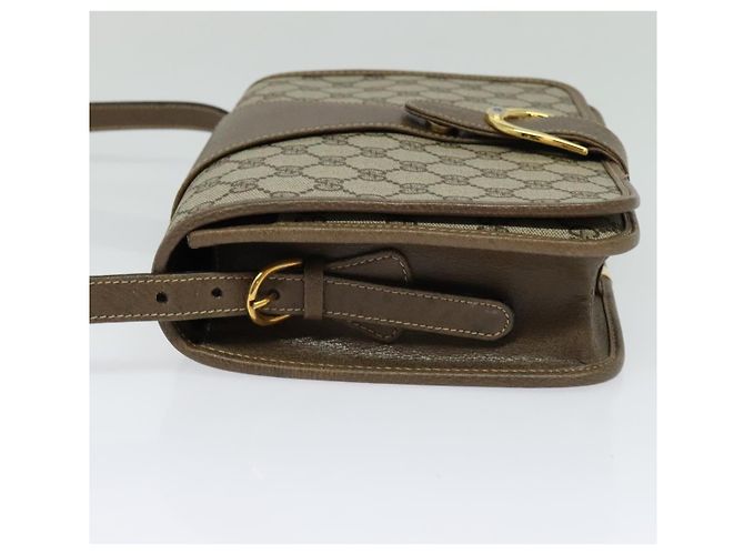 Borsa a spalla GUCCI GG Supreme PVC Beige Oro Auth BA1492 D'oro - vista 3