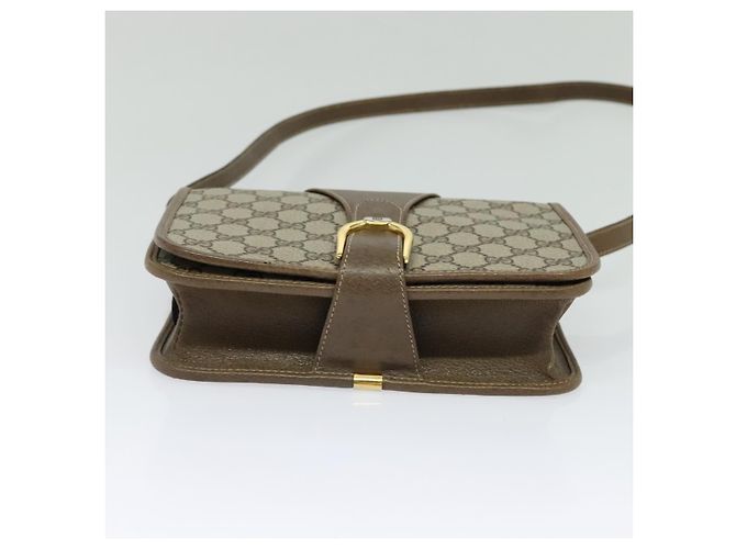 Borsa a spalla GUCCI GG Supreme PVC Beige Oro Auth BA1492 D'oro - vista 5