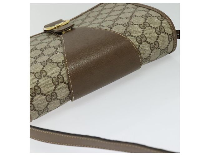 Borsa a spalla GUCCI GG Supreme PVC Beige Oro Auth BA1492 D'oro - vista 6