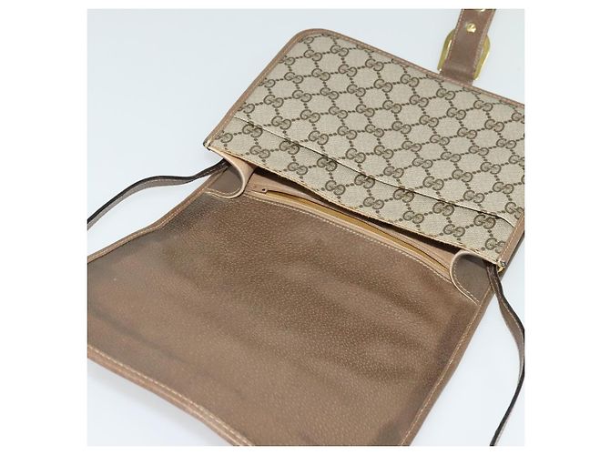 Borsa a spalla GUCCI GG Supreme PVC Beige Oro Auth BA1492 D'oro - vista 9