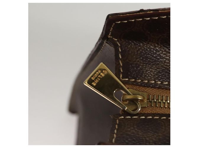 Céline Borsa a mano in tela Macadam CELINE in pelle PVC marrone oro Auth hk2512 D'oro - vista 18