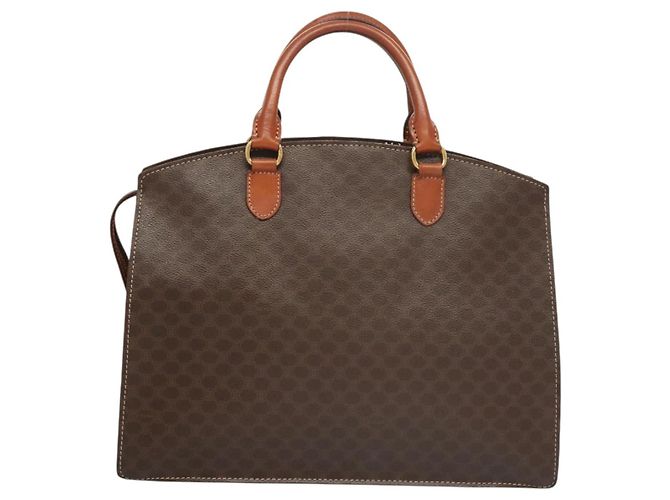 Céline Borsa a mano in tela Macadam CELINE in pelle PVC marrone oro Auth hk2512 D'oro - vista 2
